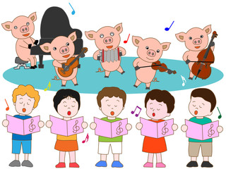 仔豚と子供のコンサート