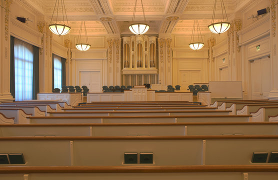 Mormon Chapel Interior Salt Lake Utah.