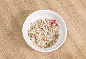 ant eggs. Thai food is made from red ant egg spicy , The Spicy Salad Egg of Ant,Traditional