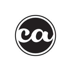 initial letter logo circle with ring ca