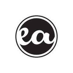 initial letter logo circle with ring ea