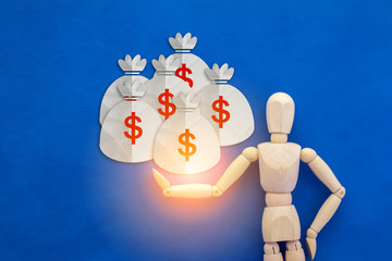 businessman carrying money bags