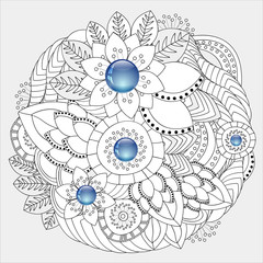 stock vector floral  doodle pattern. decorative element