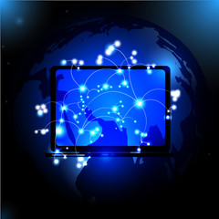 Computer Network global network vector.