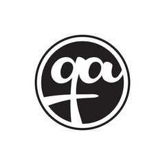 initial letter logo circle with ring qa