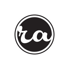 initial letter logo circle with ring ra