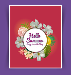 Tropical leaf pattern poster