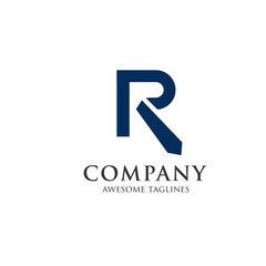 letter r with tie logo, recruitment logo