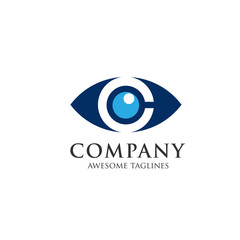  eyes with a magnifying glass. Logo. Search, analysis, study, medicine, ophthalmology