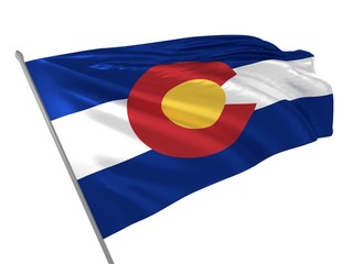 Flag of Colorado waving in the wind