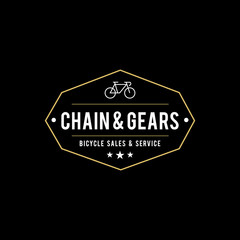 Retro Vintage Bicycle Label Design and Logo