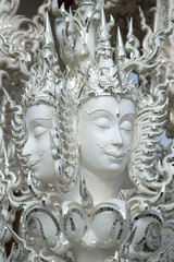 Sculpture in the design of the White temple (Wat Rong Khun). Chiang Rai, Thailand