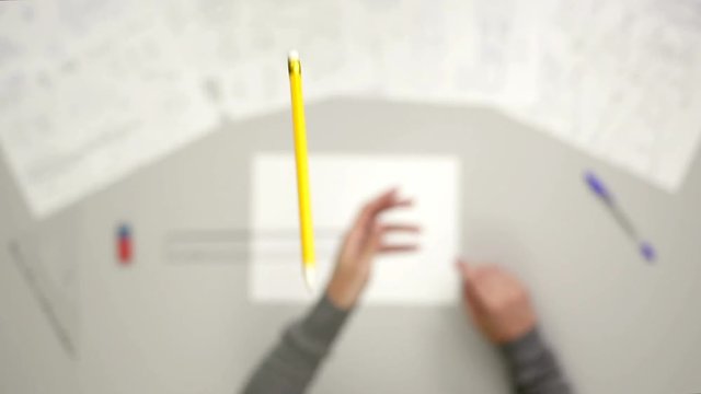 2 in 1! The hand keep pencil and work with blueprint engineer project. Wide angle