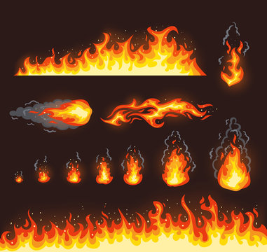Collection of vector fire illustrations