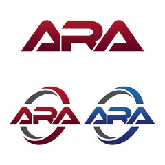 Modern 3 Letters Initial logo Vector Swoosh Red Blue ara © triwaw