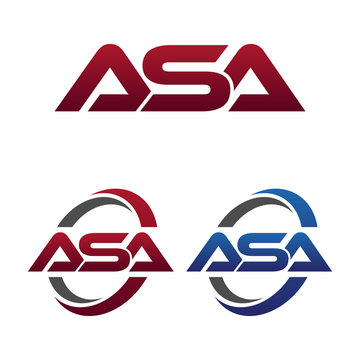 Modern 3 Letters Initial logo Vector Swoosh Red Blue asa