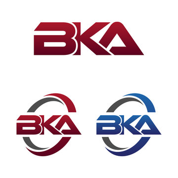 Modern 3 Letters Initial logo Vector Swoosh Red Blue bka