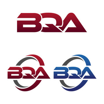 Modern 3 Letters Initial logo Vector Swoosh Red Blue bqa