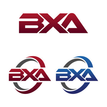 Modern 3 Letters Initial logo Vector Swoosh Red Blue bxa