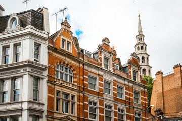 Naklejka na ściany i meble Street view of old buildings in London, England, UK