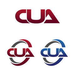 Obraz premium Modern 3 Letters Initial logo Vector Swoosh Red Blue cua