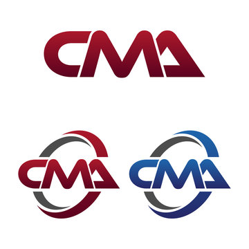 Modern 3 Letters Initial logo Vector Swoosh Red Blue cma