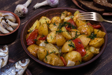 Ragout of vegetables in plate