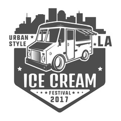 Street food truck t shirt logo
