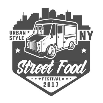 Street food truck t shirt logo
