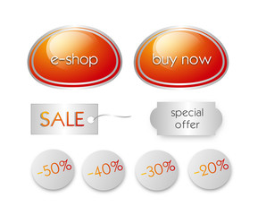 E-shop useful buttons and sale label