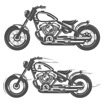 Set of motorcycle vintage style
