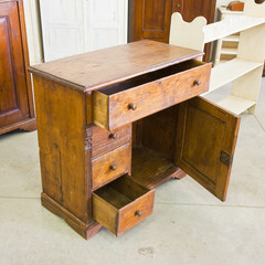 Old italian wooden dresser just restored in a junk shop