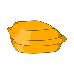 Food container icon, cartoon style