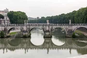 Fototapeta na wymiar The Bridge of Sant Angelo in Rome, Italy