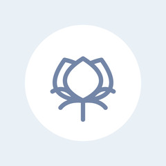 cotton line icon, outline isolated on white, vector illustration