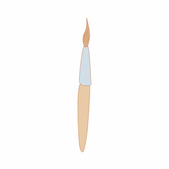 Professional makeup brush icon, cartoon style