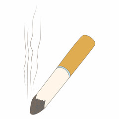 Cigarette butt icon, cartoon style