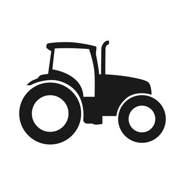 Tractor vector icon. Pictogram tractor, side view