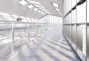 Empty office with railings