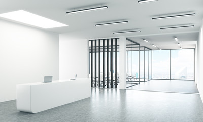 Office lobby with NY view