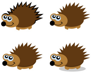series of several hedgehogs
