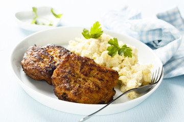 Cutlets with potato salad