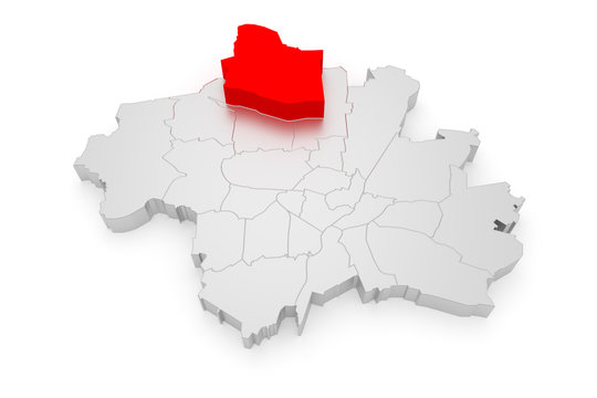 Feldmoching-Hasenbergl, M&uuml;nchen Bezirke 3D