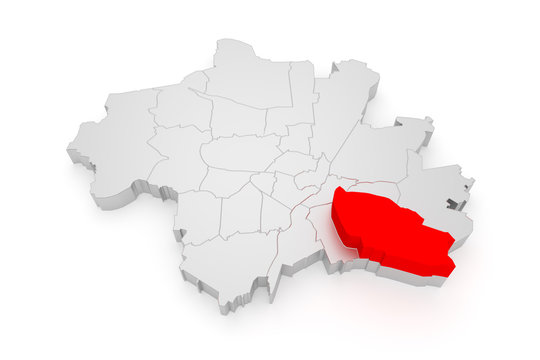 Ramersdorf-Perlach, M&uuml;nchen Bezirke 3D
