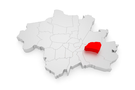 Berg am Laim, M&uuml;nchen Bezirke 3D