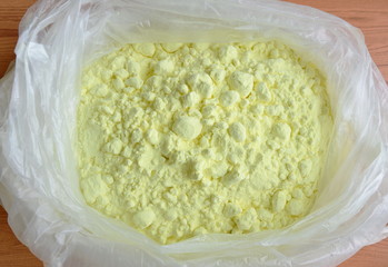sulphur powder in plastic bag
