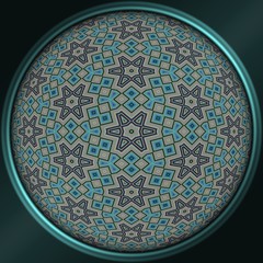 Abstract decorative blue sphere - kaleidoscopic pattern 