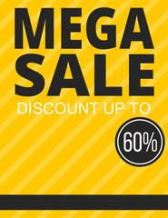 Mega sale yellow poster