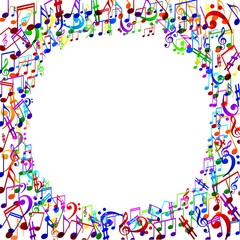 Abstract musical background with notes