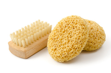 Gesichtsschwämme und Handbürste